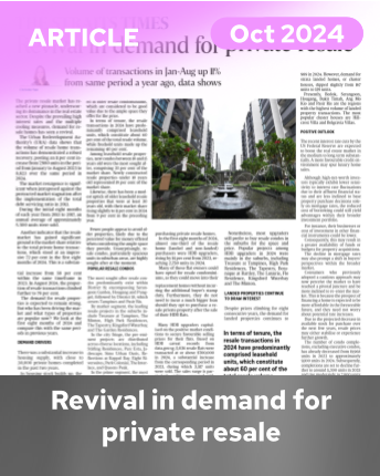 Revival in demand for private resale homes